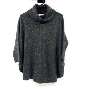 Loft Heathered Gray Round Hem Turtleneck Sweater Small Petite